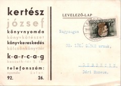 Kertész József Könyvnyomda - Levelező-lap