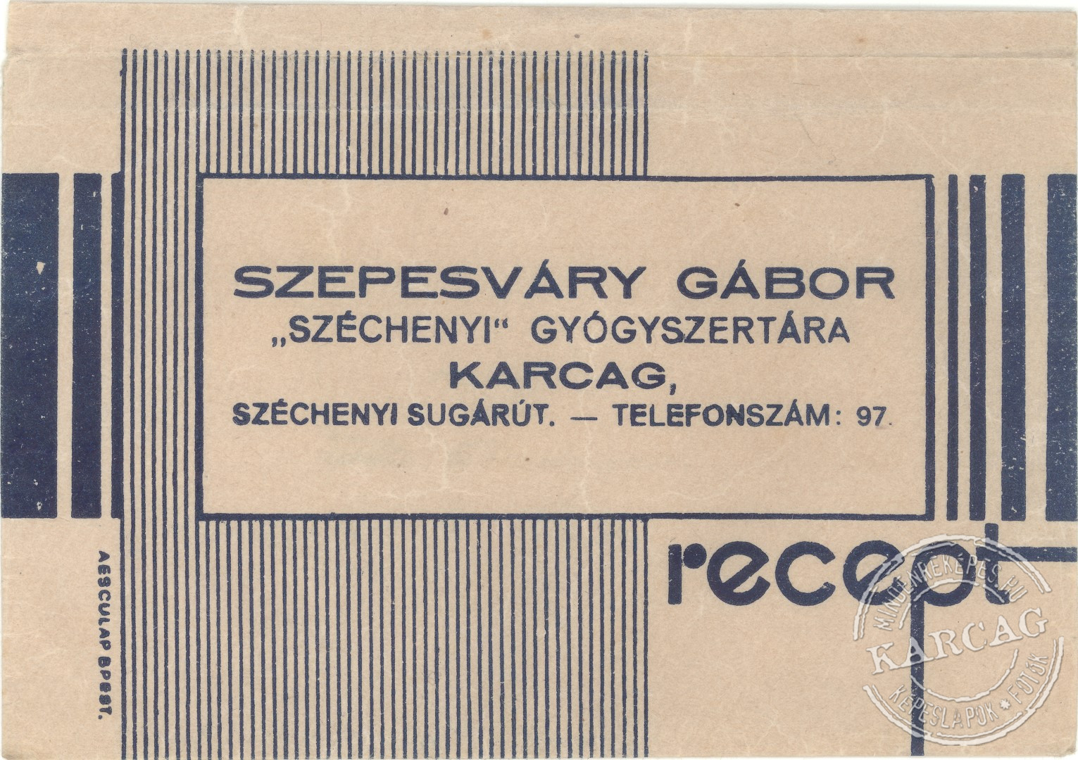 Szepesváry-féle gyógyszertári tasak